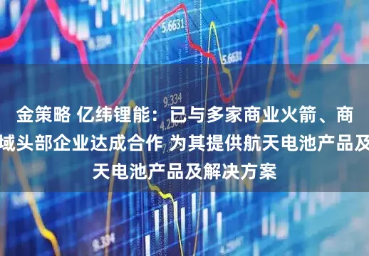 金策略 亿纬锂能：已与多家商业火箭、商业卫星领域头部企业达成合作 为其提供航天电池产品及解决方案